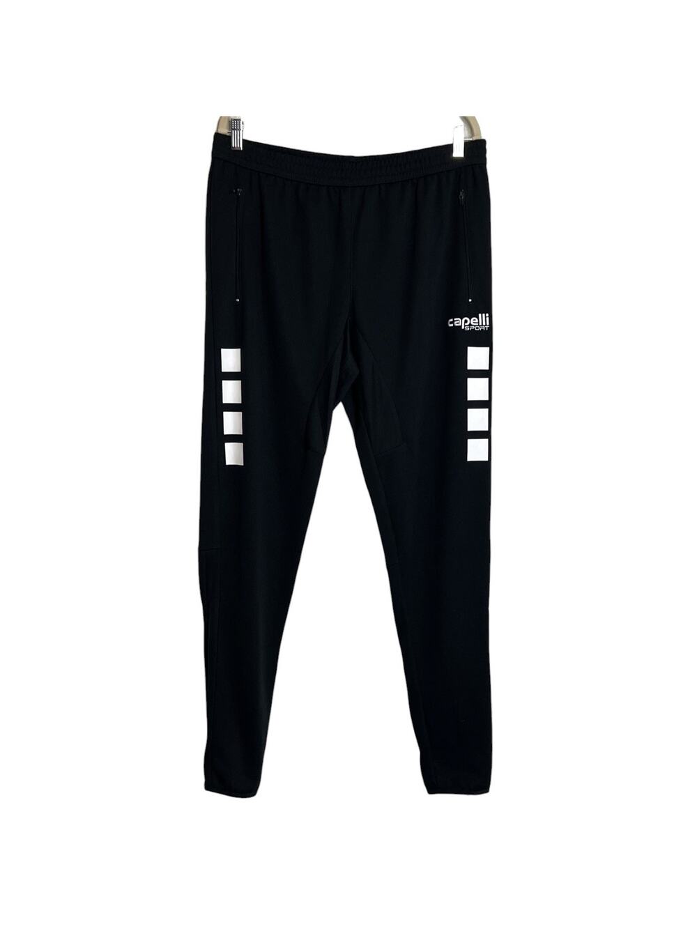 Capelli Sport Mens Sparrow Training Pants CS-Cool Zip Pockets Large Black NWT